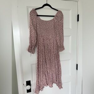 Elegant Mauve Floral Dress